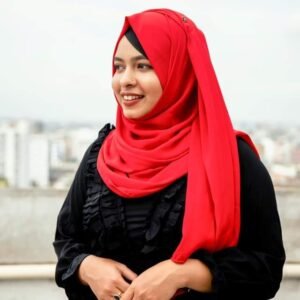 Plain Orna Hijab 72×30 Cherry Fabric