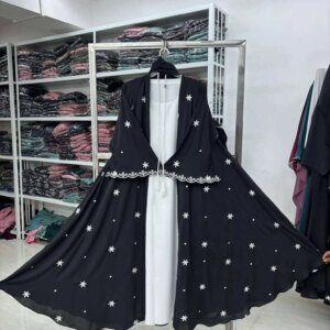 হাতা কাজের পকি বোরকা